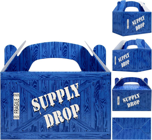 AnapoliZ Supply Drop Favor Box, 24 Count Party Treat Boxes for Battle Gamers Goodie Loot Drop Box