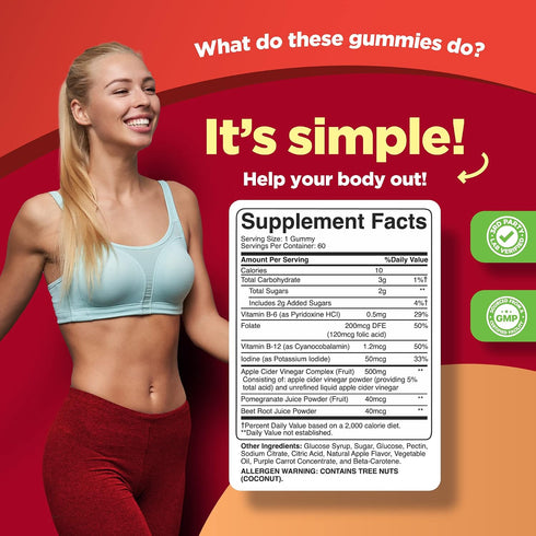 Gummies Gummies Immune Gummy 60 Count Apple Cider Vinegar with the Mother - ACV for Adults for Support Digestion Gut