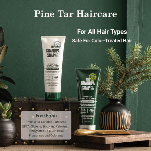 The Grandpa Soap Company Pine Tar Shampoo, 8 Fl Oz, Vegan, Moisturizes Dry Scalp