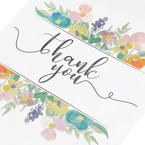 100 Pack Paper Cookie Bags - 7.5 x 5 Inch for Party Favors, Treats, and Candy with Floral Thank You Design