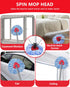 Spin Mop Replacement Head Compatible with O-Cedar RinseClean 2 Tank, 2 Microfiber Refills + Mop Stick (30-58")