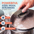 PAMI Steel Wool Scrubbers (Pack of 8) - Steel Wool Cleaning Pads for Dirt, Grease & Grime- Wool Scrubber Sponges for Kitchen & Bathroom- #00 Fine Steel Wool for Advanced Buffing, Polishing, Removing