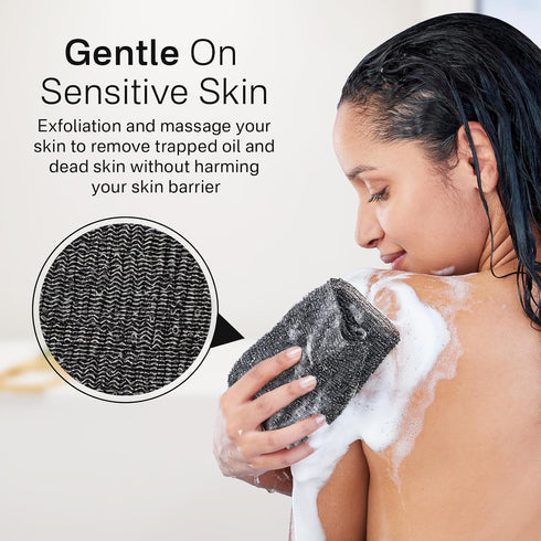 Yiclick 2 Pack Exfoliating Washcloth Towel, Body Scrubber Exfoliator, Loofah Sponge for Shower Bath