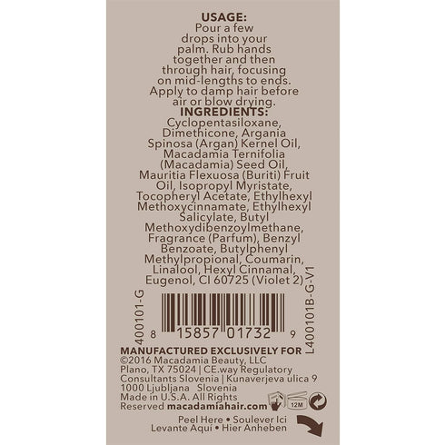 Macadamia Professional Hair Care, Sulfate & Paraben Free, Vegan Hair Repair Oil Treatment, 0.9oz