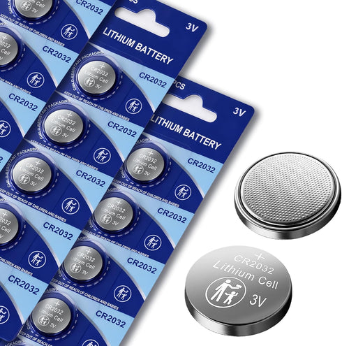 WANZELONYO CR2032 Battery 100 PCS 3V Button Coin Cell (20X3.2MM)