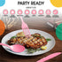 Party Solids 160 Set Sets, 80 40 40 Pink Plastic Silverware Heavy Duty Pcs Pink Plastic Cutlery Disposable Utensil