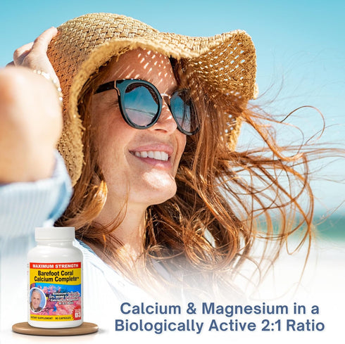 Coral Calcium Supplement 1500mg, 90 Capsules, Developed by Bob Barefoot, Supports Overall Health & PH Levels