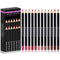 SHANY Dreamy Dozen Matte Lip Liner Set, Vegan Long-Lasting Professional Velvet Pencils, Pack of 12