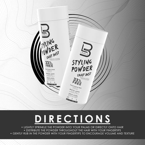 L3 Level 3 Light Hold Styling Powder, Natural Matte Hairstyle, Texturizing & Volumizing