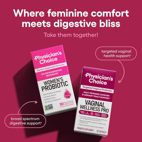 Physician's Choice Probiotics for Women - PH Balance, Digestive, UT, & Feminine Health - 50 Billion CFU - 6 Unique