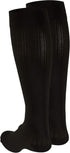 Truform Compression Socks, 15-20 mmHg, Women's Dress Socks, Knee High, Black Rib Knit, X-Large