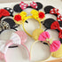 Mouse Ears Headbands for Women, Shiny Bows for Birthday Themed Events, Party Accessories (Red Bow, One Size)