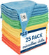 S&T INC. 25 Pack Microfiber Cleaning Cloth, Reusable Towels for Home, Cars, Cleaning Rags, Assorted, 11.5 x 11.5 Inches