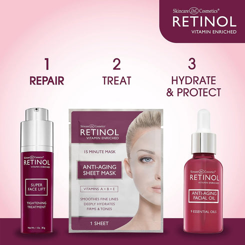 Retinol Super Face Lift, Infused with Vitamins C & E, Visibly Firms and Tightens for a Younger Look, Beauty Quick-Fix