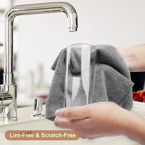 80 Pack Microfiber Cleaning Cloth, 11.5"x11.5", Lint Free, Absorbent Cleaning Rags for Kitchen, Car, Glass (Grey) -