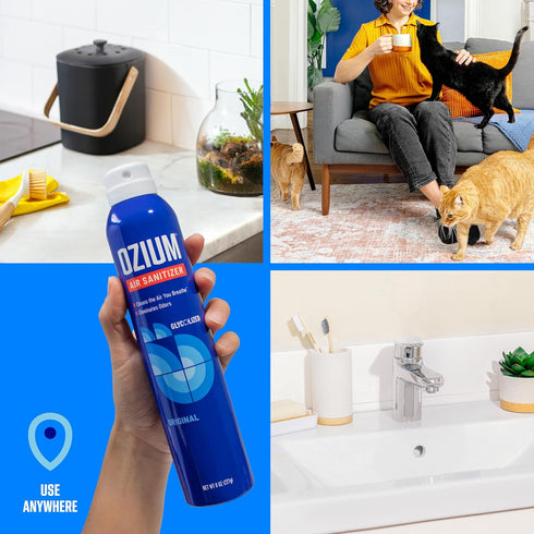 Ozium Country 8 oz 2 Pack Air Sanitizer Spray - Room Odor Eliminator for Home, Car, and Office - Fresh Air Cleaner