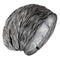 Silky Satin Lined Bonnet Sleep Cap, Adjustable Hair Wrap Cover for Curly Hair Protection, Heather Black