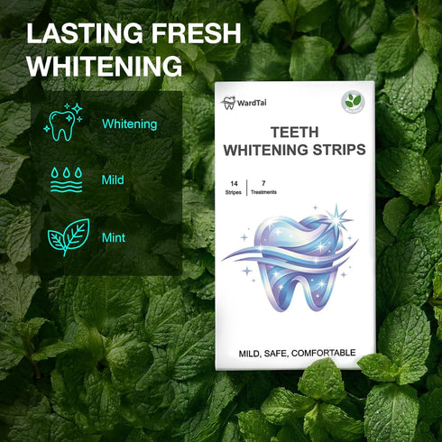 WardTai 30 14 Whitening Strips for Sensitive Teeth with Low Concentration Hydrogen Peroxide Formula for Gentle