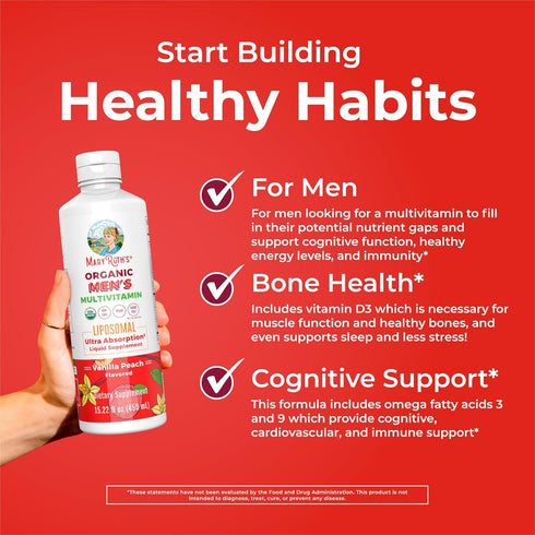 Immune 15.22 Oz MaryRuth Organics Multivitamin for men | Sugar Free mens Multivitamin | Liquid Vitamins for men |