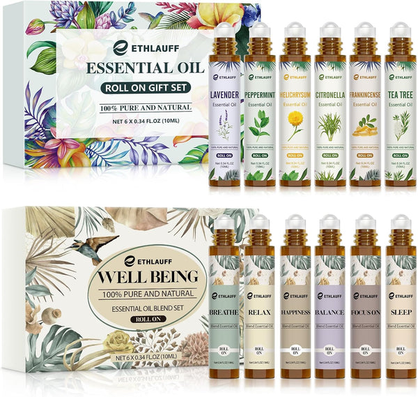 Essential Oils Roll On Set -Aromatherapy Oil with Roller Ball,Essential Oils Blends