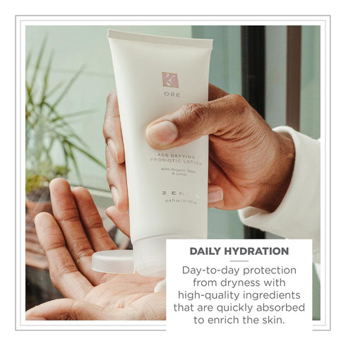 Zents Age Defying Probiotic Lotion, Travel Size - Ore Fragrance, Anti-Aging Body and Hand Cream, 1 fl oz, TSA Approved