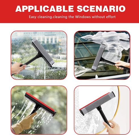 Neeklinny 8.1" 2 1 16" Professional in Window Squeegee with Long Handle,Car Squeegee for Gas
