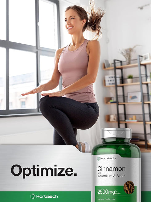 Cinnamon with Chromium Picolinate 2500mg - 250 Capsules, plus Biotin, Vegetarian, Non-GMO, Gluten Free