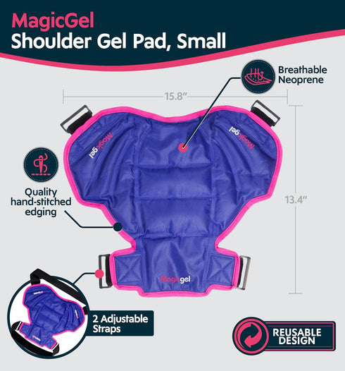 Magic Gel Ice Pack, Reusable Flexible Hot or Cold Therapy Compression Wrap for Rotator Cuff Injuries