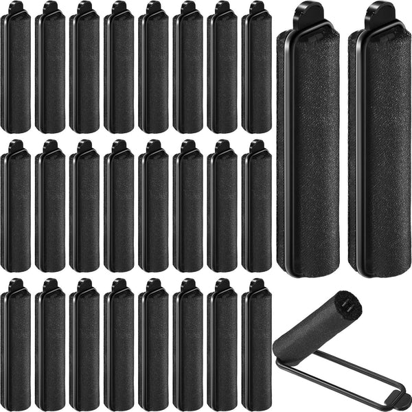 Syhood 60 Pieces Satin Foam Sponge Hair Rollers, Soft Foam Hair Styling Curlers, Flexible Hairdressing Curlers (Black)