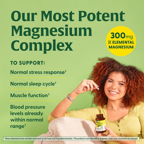 MegaFood Magnesium 300 mg - Highly Absorbable Blend of Magnesium Glycinate, Citrate & Malate for Heart & Nerve Health