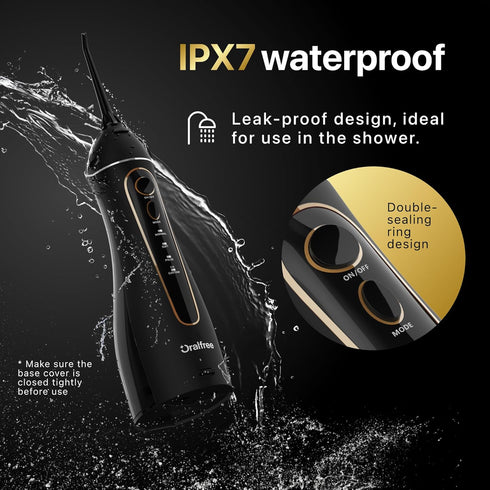 Oralfree Cordless Water Dental Flosser Teeth Pick - Portable Rechargeable Oral Irrigator for Travel, IPX7 Waterproof
