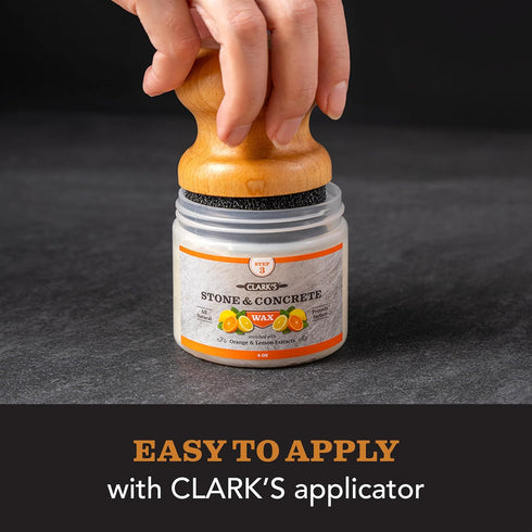 CLARK’S Stone and Concrete Wax, Soapstone Wax with Orange and Lemon Extracts, Preserves and Protects Surfaces