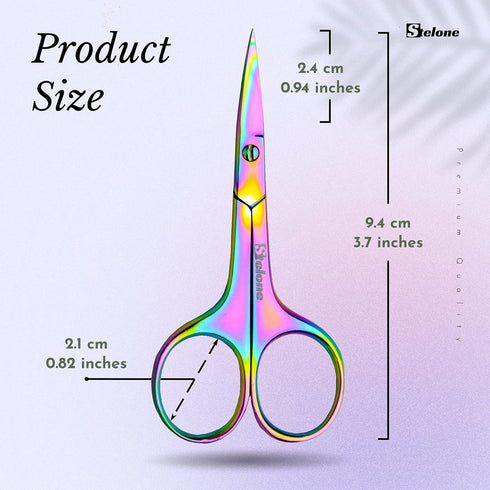 Professional Grooming Scissors, Small Curved Stainless Steel Eyebrow Scissors for Women