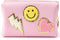 LieToi Pink Preppy Patch Small Toiletry Bag - Portable Waterproof Makeup Cosmetic Bag for Daily Use Travel Organizer