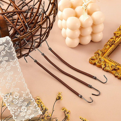 Hotop 15 Pieces Elastic Hook Hair Tie, Styling Ponytail Holder Hooks for Curly Long Hair (Brown)