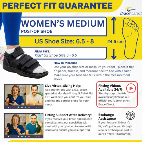 L3260 Immobilizer 6.5-8) Brace Direct Post Op Shoe & Medical Foot Brace Stress Fracture, Broken Toe & Bunion Support