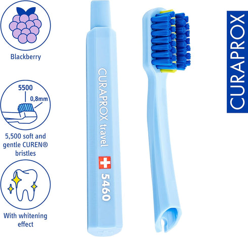 Set Set Curaprox Ortho Travel Braces & On-The-Go Care | Ultra Soft Brush + Whitening Toothpaste | Compact Pink