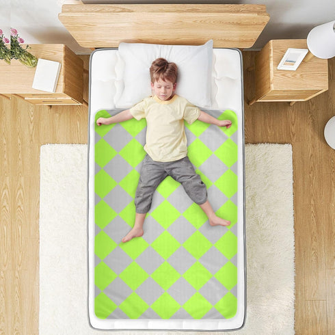 miaozhen 52" 34" Buffalo Plaid Yellow Green Gray Extra Large Resuable Changing Pad Covers Waterproof Washable Pads
