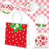 H1vojoxo Summer 24PCS 7.9x3.2x7.9 Inch Summer Fruit Gift Bags - Strawberry Clear PVC Gift Bags with Handle Fruit Theme