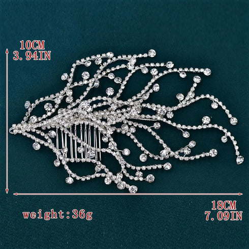 Wedding Headband Crystal Bridal Headpiece, Rhinestone Hair Accessories for Women Bride and Bridesmaids (562 Silver)