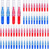 100pcs Braces Brush Disposable Interdental Brush Toothpick Dental Hygiene Flosser (Blue+Red)