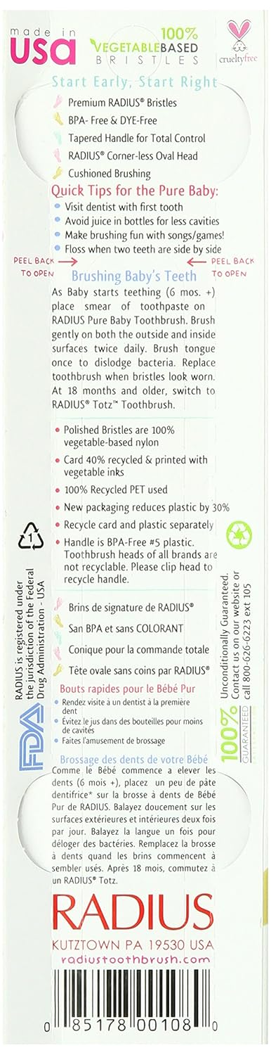 Pack 1 RADIUS Pure Baby Toothbrush -