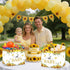 Woosytoo 12" Extra Large Sunflower Baby Gift Bags, Yellow Sunflower Square Gift Bag with Wrapping Paper Jumbo Gifts Bag
