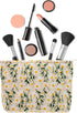 PAZIMIIK Makeup Bags for Purse - Large Zipper Cosmetic Pouch, Travel Canvas Organizer Tool for Women and Girls (Daisy