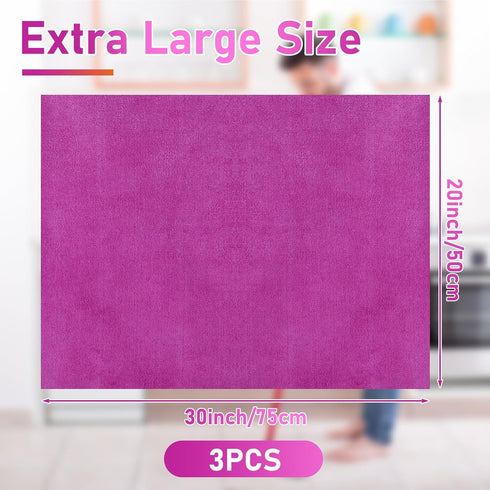 3 Pcs Extra Large Microfiber Cleaning Cloth, 30" x 20", Washable Reusable Towel for Home, Glass, Bathrooms