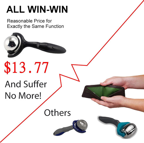 Vinyl Quote Me Roller Massage Ball - Ergonomic Handle Cold Warm Compression Temperature Keeper Stainless Steel Muscle
