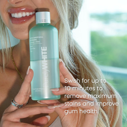 PurelyWHITE Coconut Pulling Oil - Mouthwash Mint Oil Pulling for Teeth Whitening & Healthier Gums