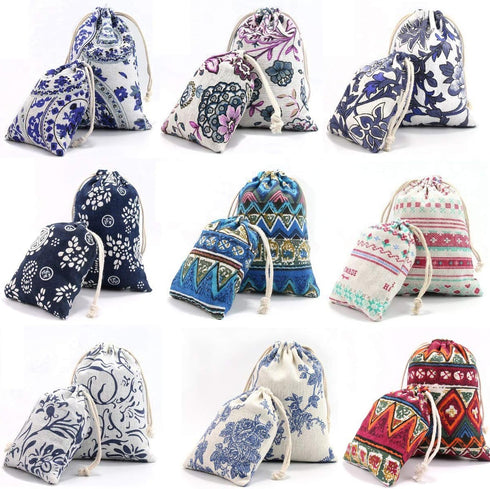 Burlaps Bags with Drawstrings - Jewelry Pouches Sacks for Wedding Party Shower Christmas Birthday, 18 Pcs