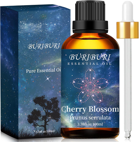 BURIBURI Cherry Blossom Essential Oil - 100ML - 100% Pure Oil for Aromatherapy, Candle & Soap Making
