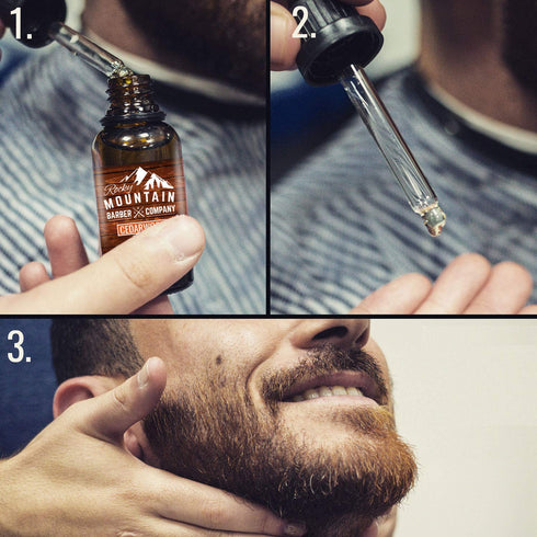 Rocky Mountain Barber Company Men’s Cedarwood Beard Oil - Grapeseed, Coconut, Argan Oil